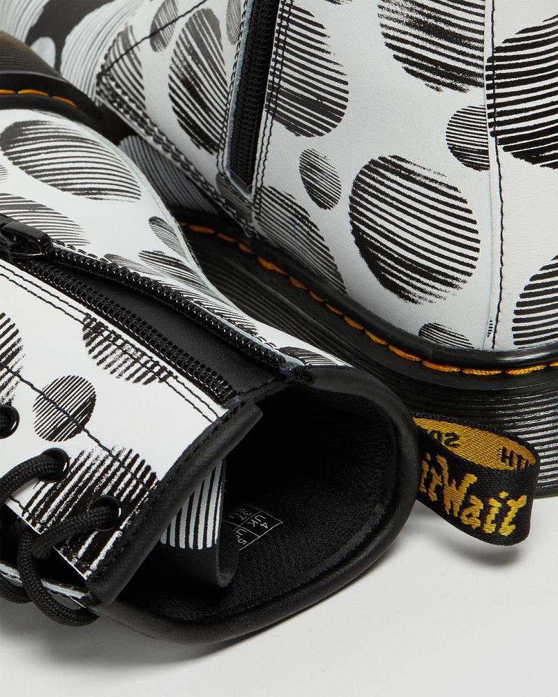 Dr Martens Youth 1460 Polka Dot Lær Snørestøvletter Barn Svarte | Norge 111YXF